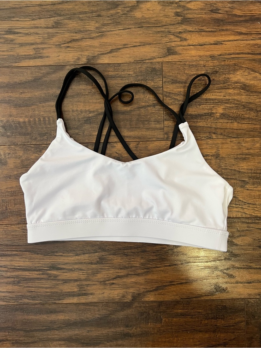 SHEIN White Bralette with Black Strappy Back